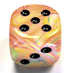 Chessex Dice: 50mm D6 Big Festive Circus Black DF5062